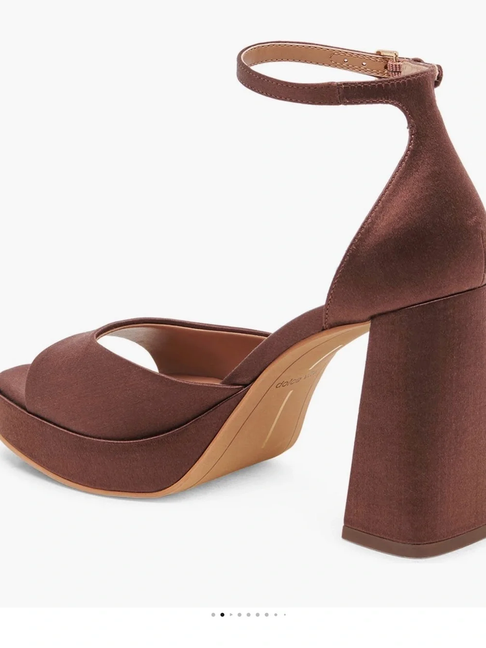 Dolce Vita Chestnut Brown Platform Ankle-Strap Sandal